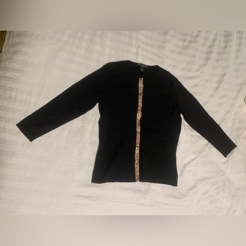499 South women’s cardigan sweater with leopard silk blend
